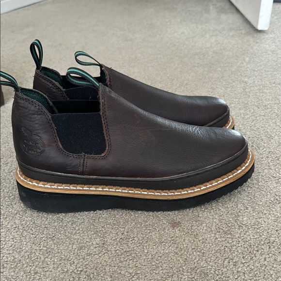 Georgia men’s Brown Leather Slip-On Shoes - Picture 1 of 2